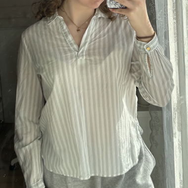 Striped C&A blouse with V-neck