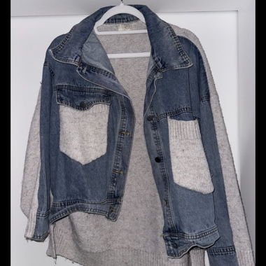 Jeans-Strickjacke M/L