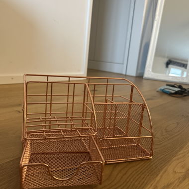 Organiseur de bureau couleur cuivre