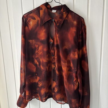 Camicia Trasparente Stampata con Bottoni