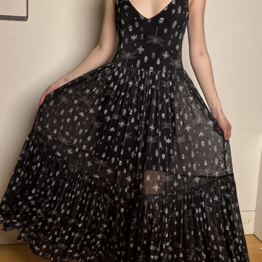 BlackMilk Bug Print black Maxi Dress mesh