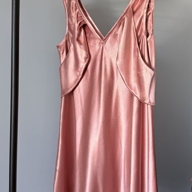 Sleeveless Pink Satin Dress