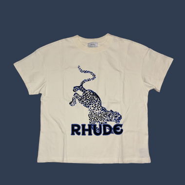 T-shirt RHUDE con stampa leopardo