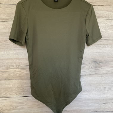 Olive short-sleeve bodysuit