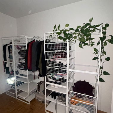 White Wire Wardrobe Storage System