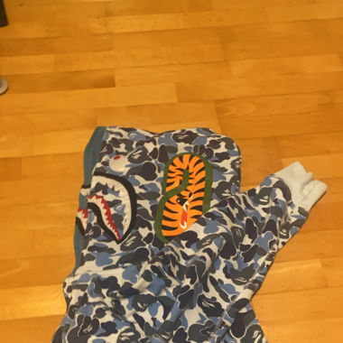 Jacket Bape Shark double zip bleu camo 
