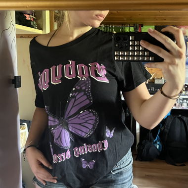 T-shirt papillon noir
