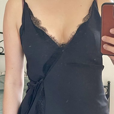 Black top with lace details