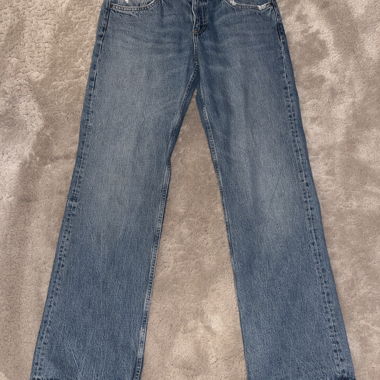 ZARA Blaue Damen-Jeans im Straight-Leg-Schnitt 