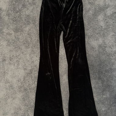 Pantaloni a zampa in velluto nero