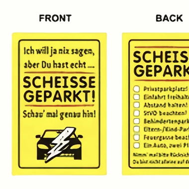 10x „Scheisse geparkt“ Karten NEU