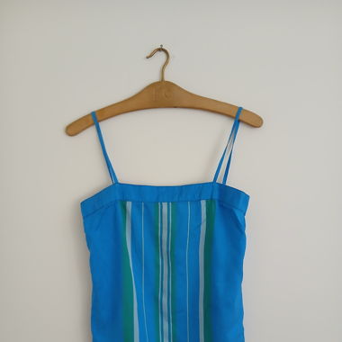 Blue shirt & skirt set Retro Oriental