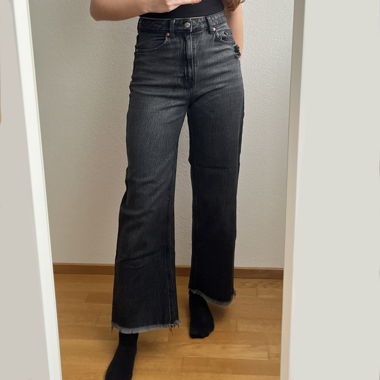 black high rise wide leg jeans