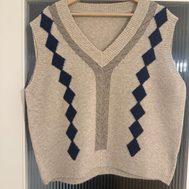 Gilet sans manches vintage losanges
