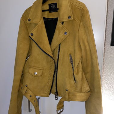 Suede jacket in mustard colour