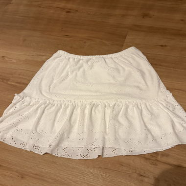 White Mini Skirt with Ruffles