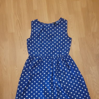 Kleid blau/weiss gepunktet Gr. M