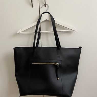 Schwarze Shopper-Tasche