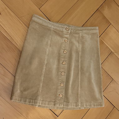 Gonna corta in velluto beige/camel