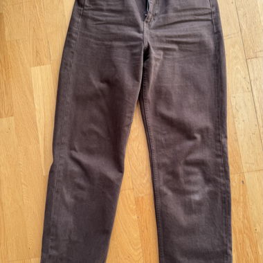 Brown straight-leg casual pants