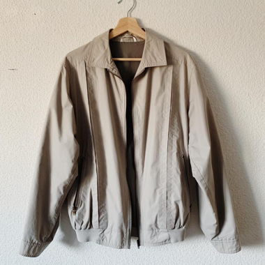 giacca casual beige chiaro con cerniera