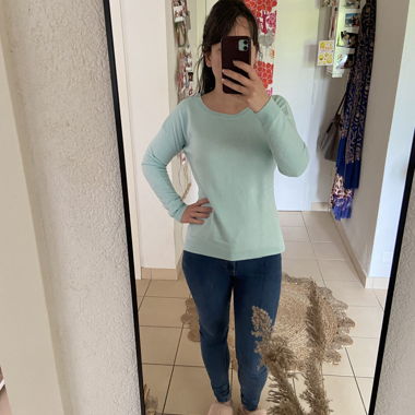Pull bleu turquoise 