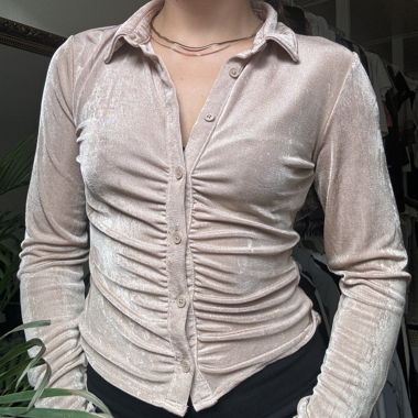 Beige velvet shirt