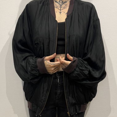 Oversized Silk bomber Jacket