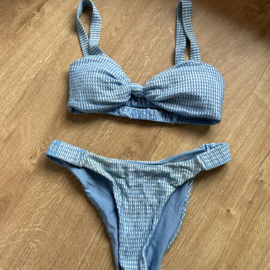 Blue striped bikini
