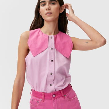 Ganni Pink Sleeveless Top