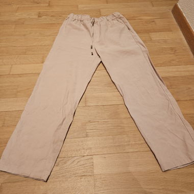 Beige Casual-Hosen mit Kordelzug