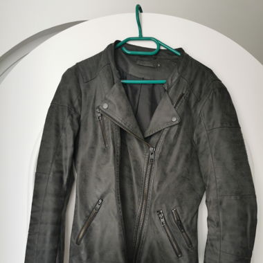 Kunstlederjacke grau