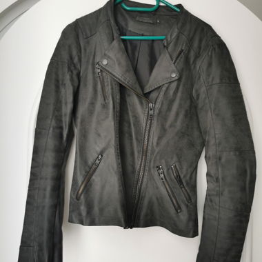 Kunstlederjacke grau