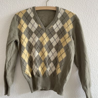 V-Ausschnitt Pullover mit Argyle-Muster