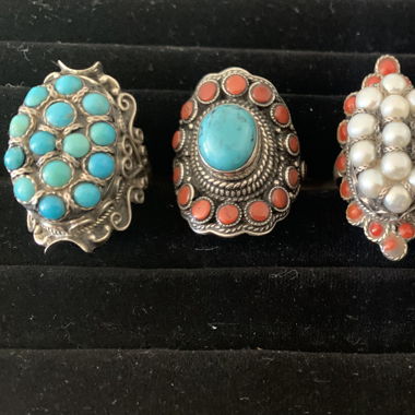Anelli etnici in argento 925 e pietre semipreziose