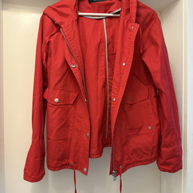 Red mid-season jacket