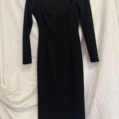 Knee long black dress