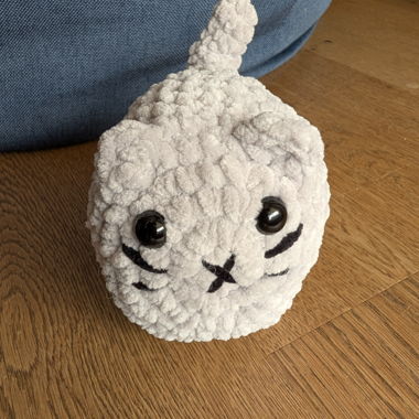Gray loaf cat crochet plushie