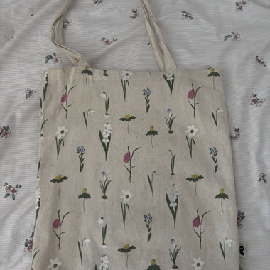 Floral canvas tote bag