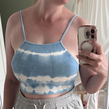 Top court tie-dye bleu