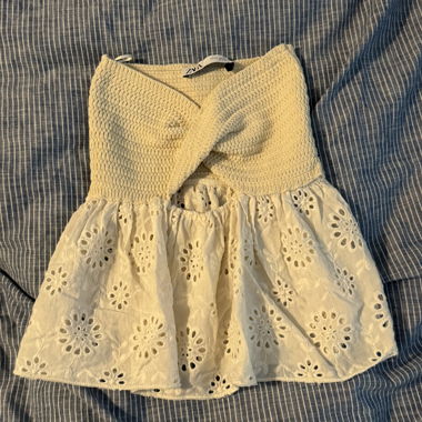 Zara Spitzen-Top Creme