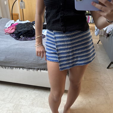 ZARA blue striped shorts
