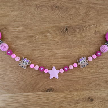 Chaîne de poussette pour enfant rose