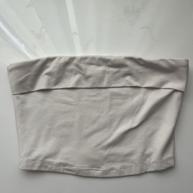 Bershka Bandeau Top white/grey