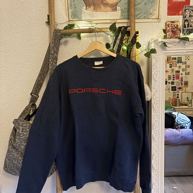 Sweat Vintage Porsche bleu taille S