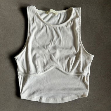 White Ribbed Tank Top