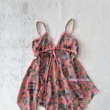 Boho Pink Chiffon Babydoll (S)