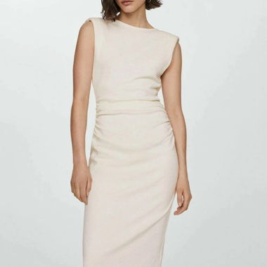 Beiges figurbetontes Kleid Mango Gr.S