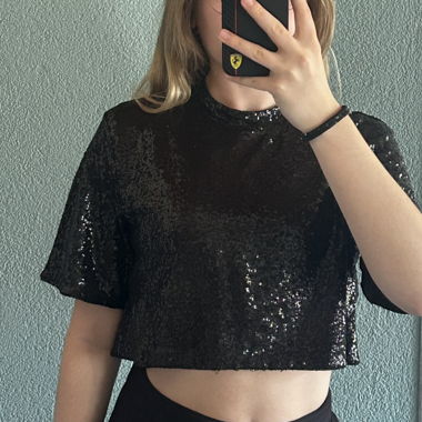 Pailletten crop top