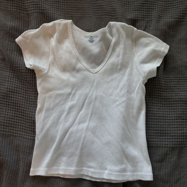 Brandy Melville white ribbed T-shirt